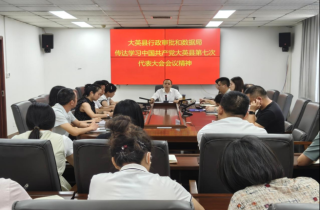 深学细悟践精神 实干担当启新程 ——大英县行政审批和数据局传达学习中国共产党大英县 第七次代表大会精神